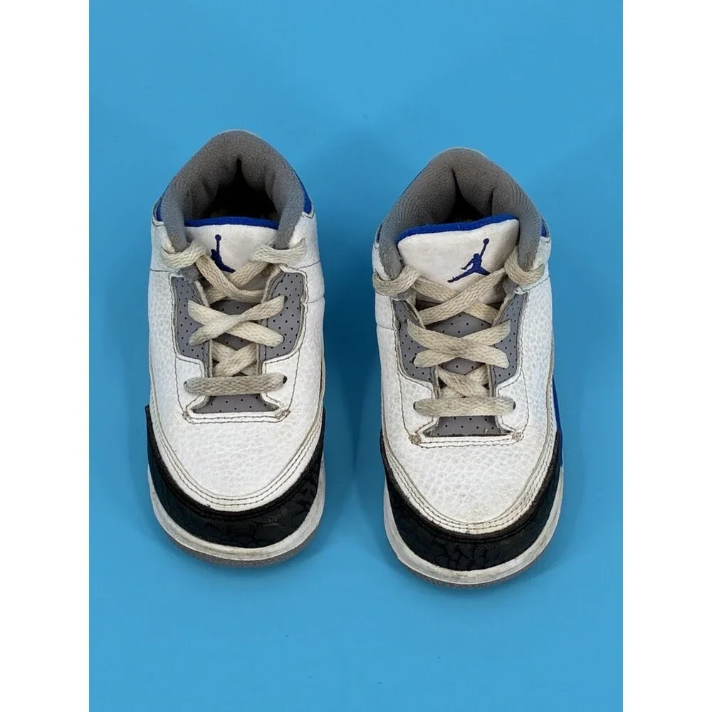 Air Jordan 3 Retro Racer Blue Toddler 8C White Black Blue 832033-145
